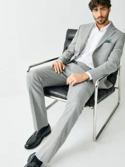 Next Tailored Fit Textured Suit Jacket Grey Online