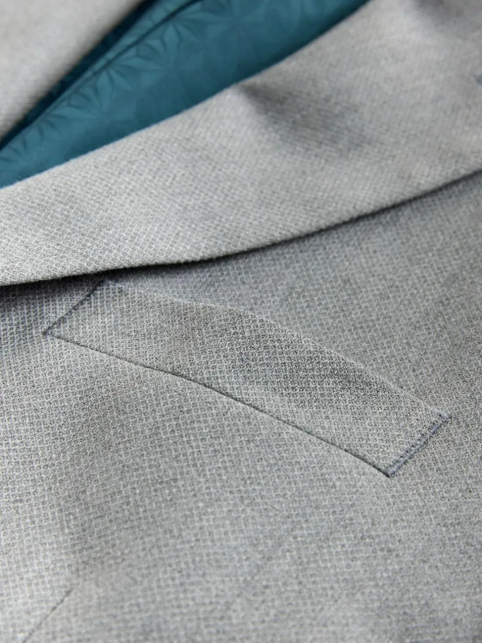 Next Tailored Fit Textured Suit Jacket Grey Online