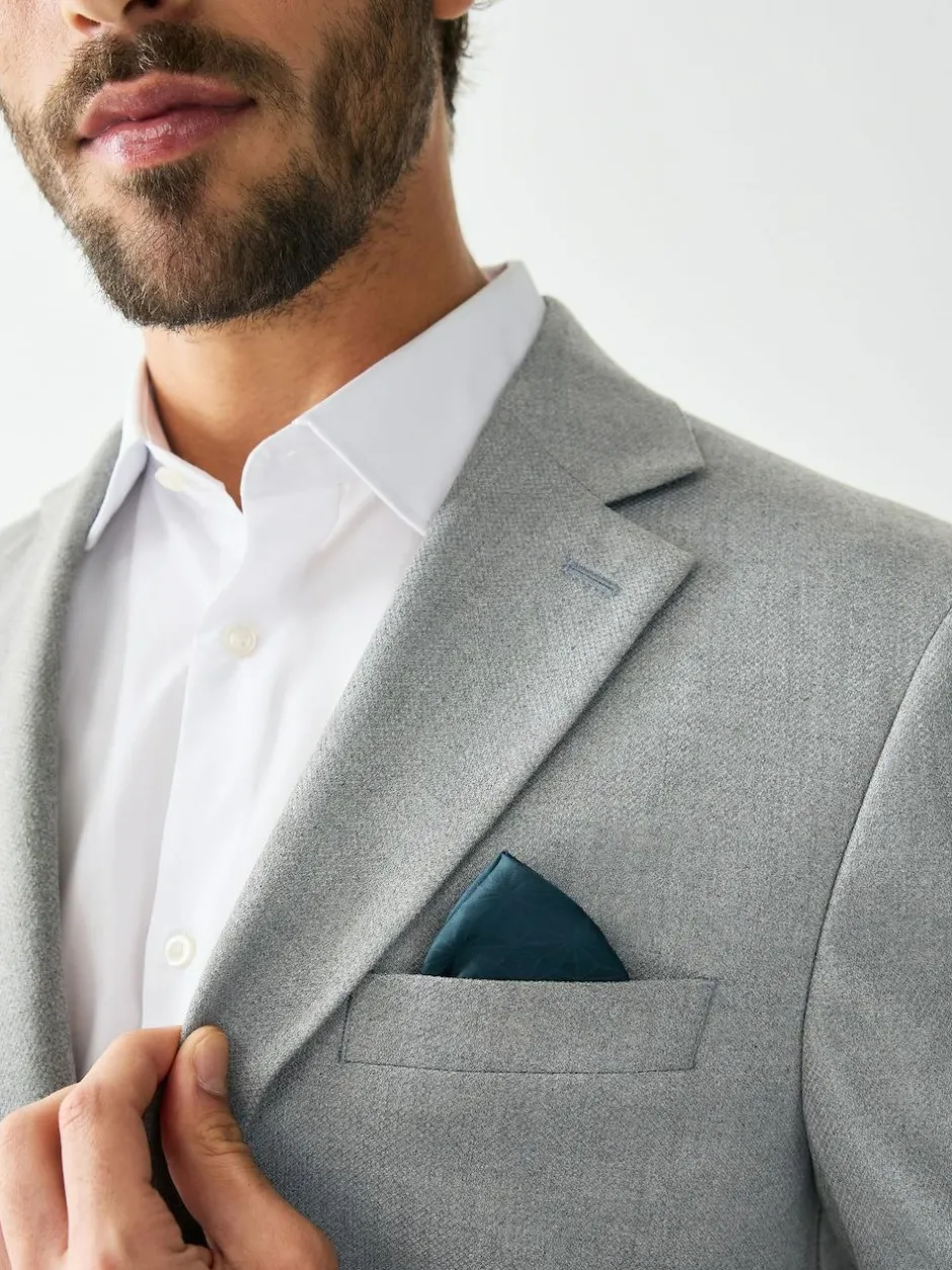 Next Tailored Fit Textured Suit Jacket Grey Online