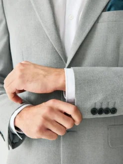 Next Tailored Fit Textured Suit Jacket Grey Online