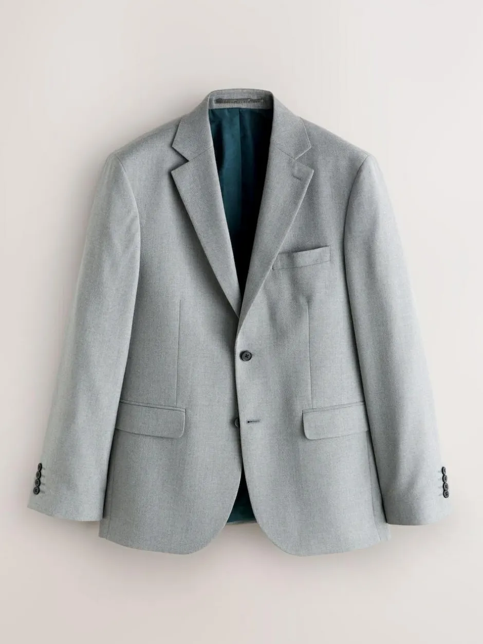 Next Tailored Fit Textured Suit Jacket Grey Online