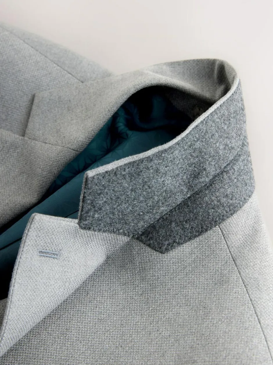 Next Tailored Fit Textured Suit Jacket Grey Online