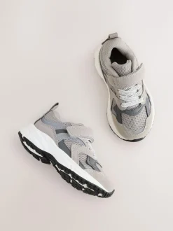 Next Touch Fastening Elastic Lace Trainers Grey Best