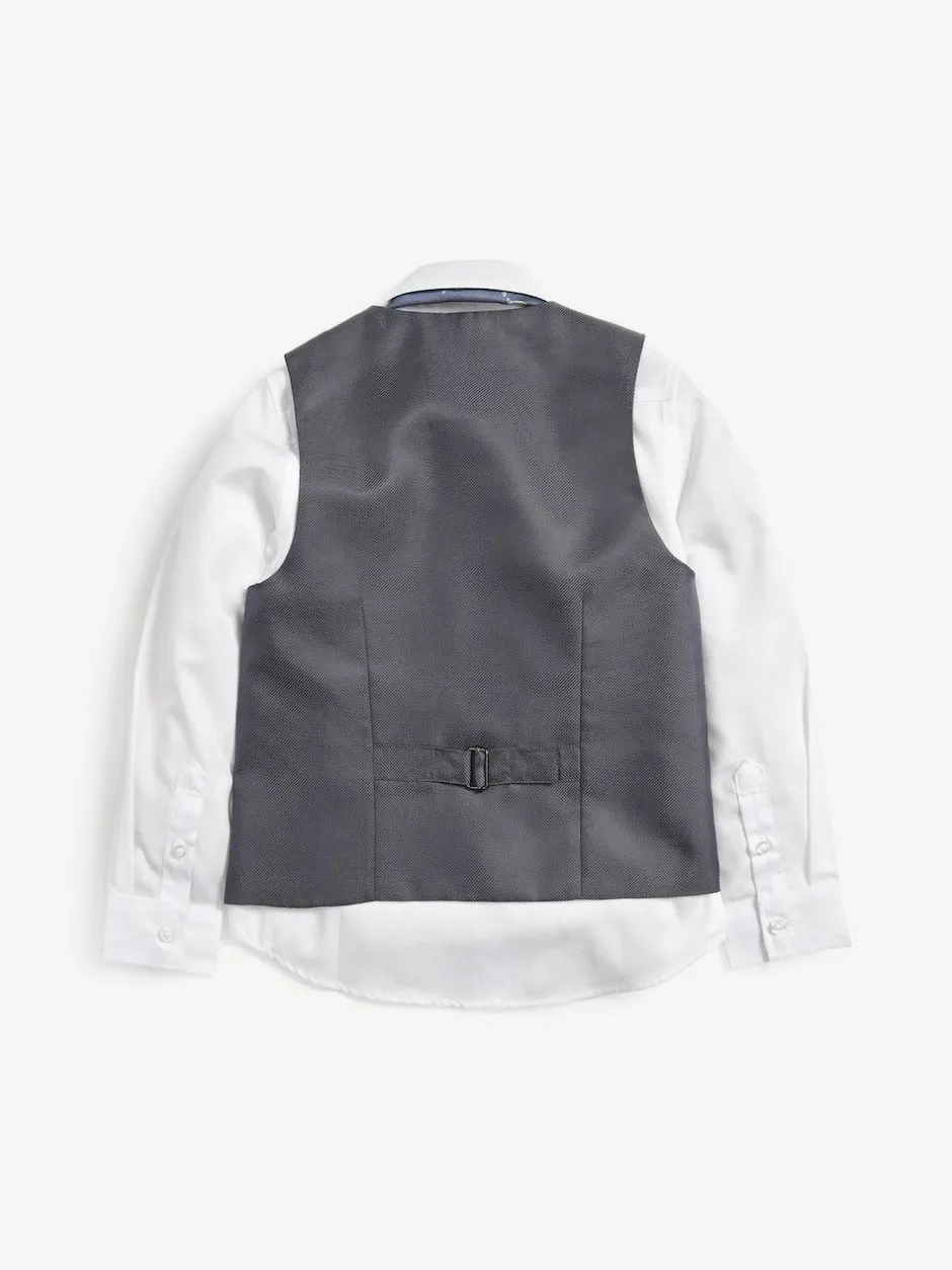 Next Grey Waistcoat, White Shirt & Tie Set (12mths-16yrs) Discount