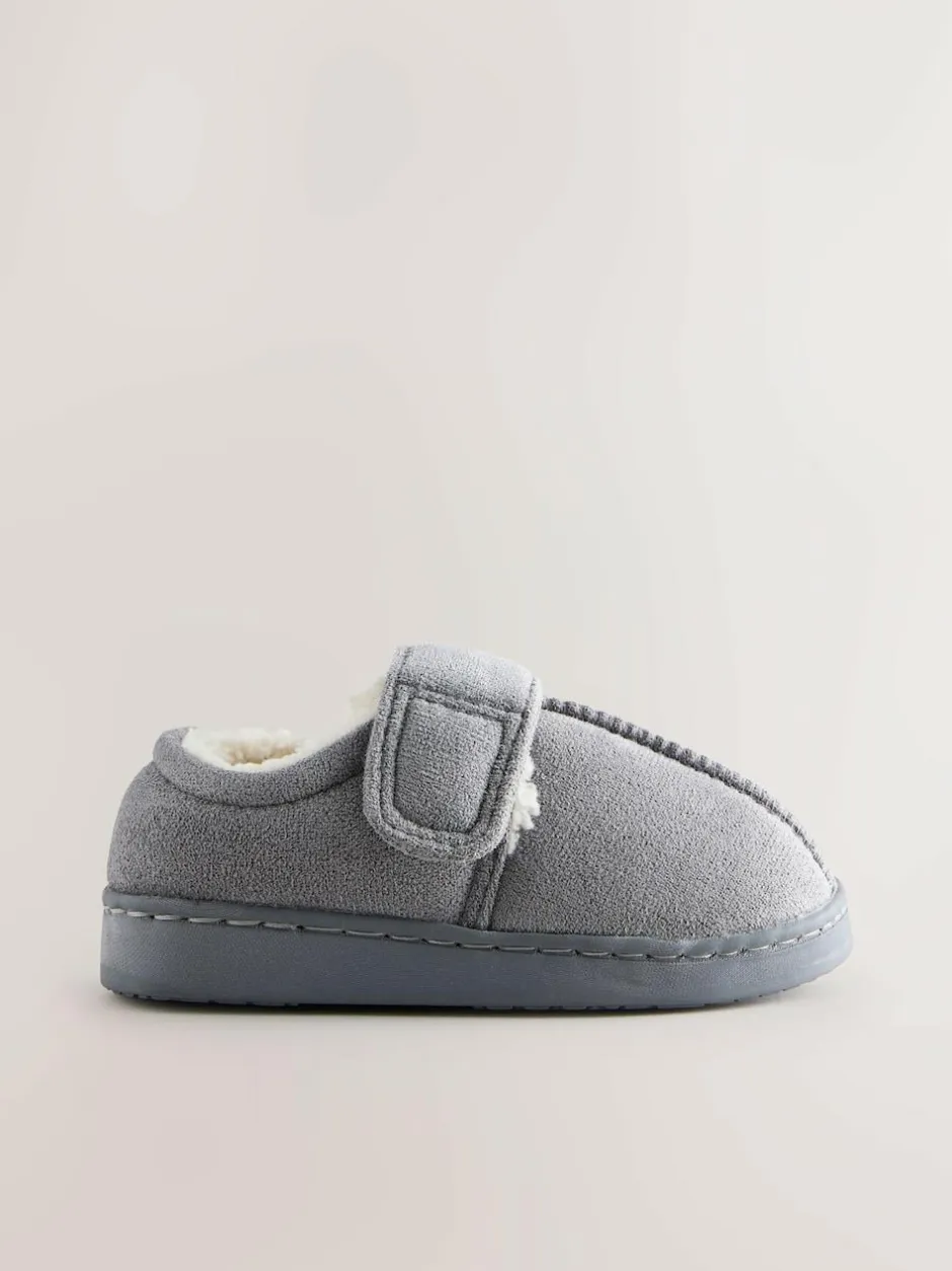 Next Warm Lined Cupsole Slippers Grey Discount