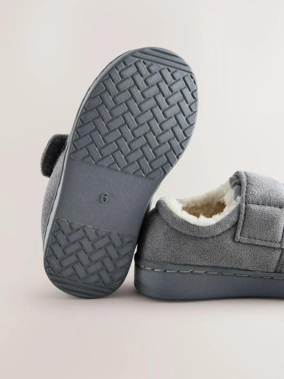 Next Warm Lined Cupsole Slippers Grey Discount