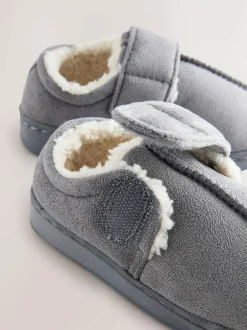 Next Warm Lined Cupsole Slippers Grey Discount