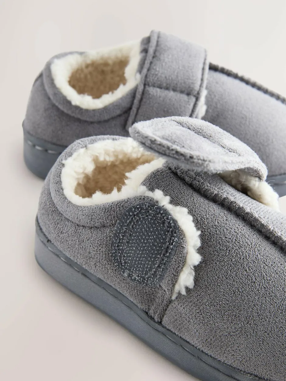 Next Warm Lined Cupsole Slippers Grey Discount