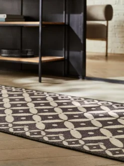Next Grey Washable Tile Runner Outlet