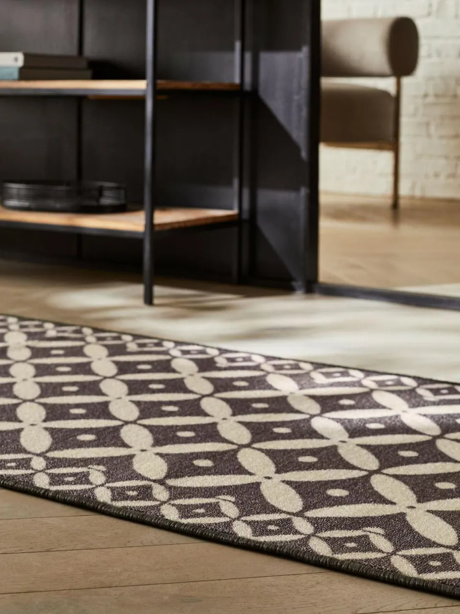 Next Grey Washable Tile Runner Outlet