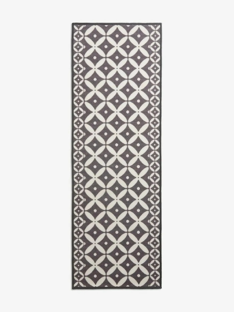 Next Grey Washable Tile Runner Outlet