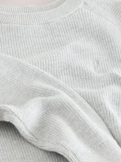Next Grey With Stag Cotton Crew Neck Knitted Jumper (3-16yrs) Best