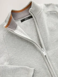 Next Grey Zip Through Knitted Cardigan (3-16yrs) New