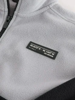 Next Funnel Neck Fleece (3-16yrs) Grey/Black Clearance