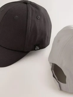 Next Baseball 100% Cotton Caps 2 Pack (1-16yrs) Grey/Charcoal Hot