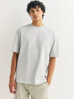 Next Grey/Light Blue/Navy Blue Marls Relaxed Fit Heavyweight T-Shirts 3 Pack Online