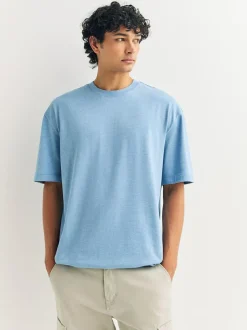 Next Grey/Light Blue/Navy Blue Marls Relaxed Fit Heavyweight T-Shirts 3 Pack Online