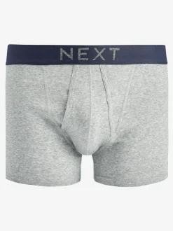 Next 4 pack A-Front Pure 100% Cotton Boxers Grey/Navy Online
