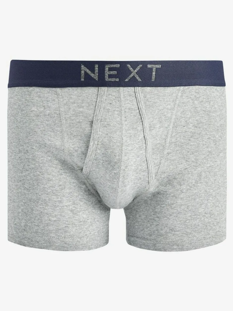 Next 4 pack A-Front Pure 100% Cotton Boxers Grey/Navy Online