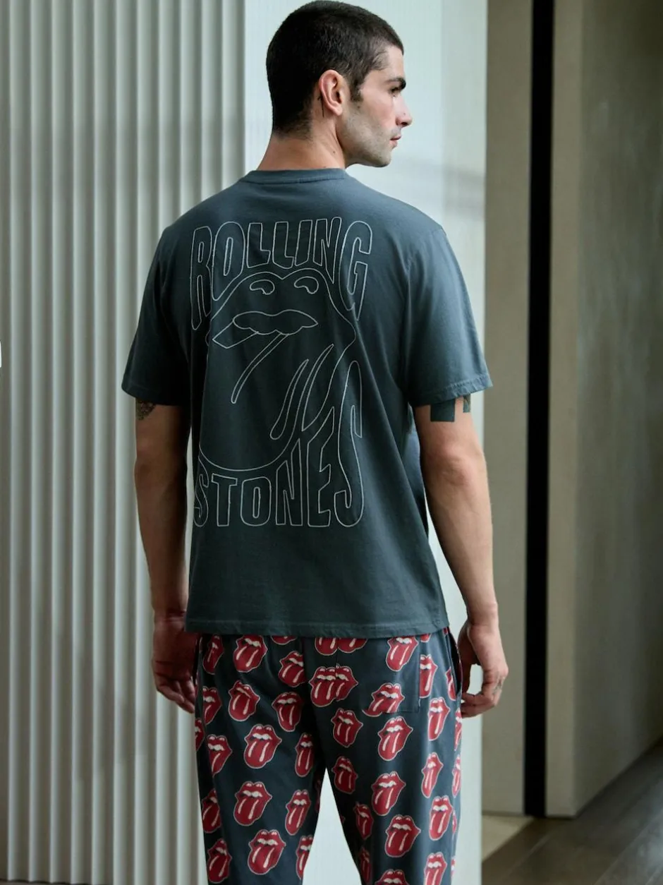 Next Grey/Red The Rolling Stones Short Sleeve Pyjamas Set Outlet