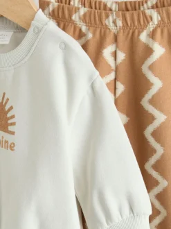 Next Grey/Rust Sun Sweat Top and Joggers Baby Set (0mths-2yrs) Outlet