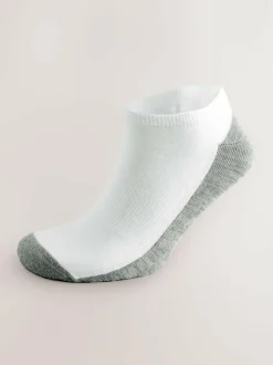 Next 5 Pack Cushioned Trainers Socks Grey/White Outlet
