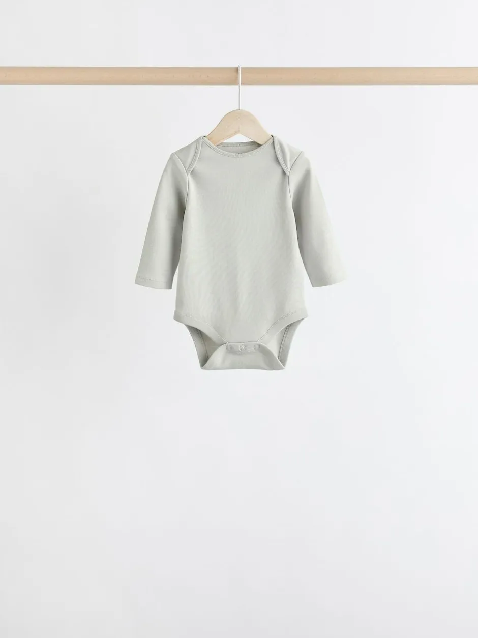 Next Grey/White Long Sleeve Bodysuits 5 Pack Clearance