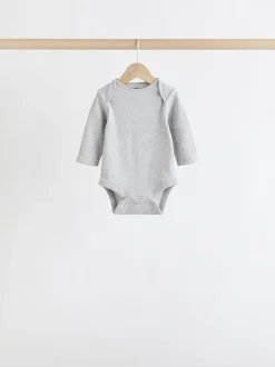 Next Grey/White Long Sleeve Bodysuits 5 Pack Clearance