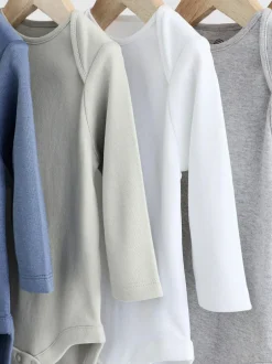 Next Grey/White Long Sleeve Bodysuits 5 Pack Clearance