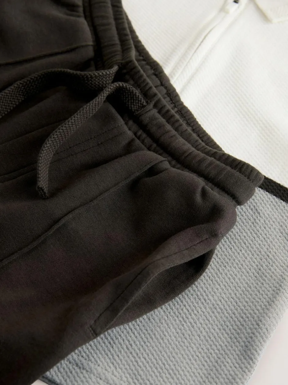Next Long Sleeve Polo Shirt And Joggers Set (3mths-7yrs) Grey/White Zip Sale