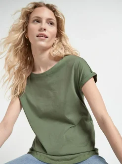 Next Cap Sleeve T-Shirts 5 Pack Grey/White/Black/Navy Blue/Khaki Green Sale