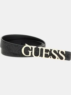 Guess Metal Logo Black Belt Sale