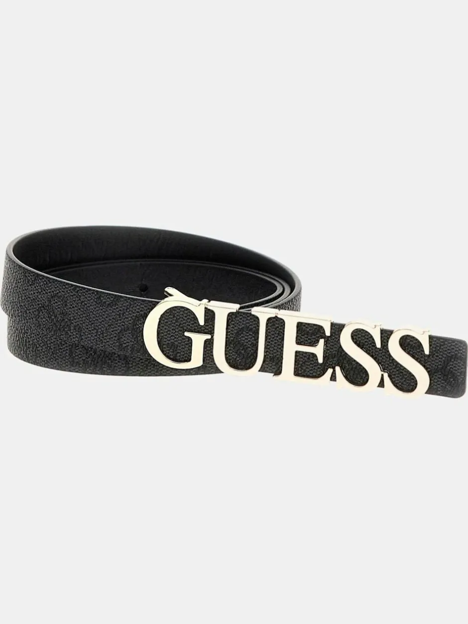 Guess Metal Logo Black Belt Sale