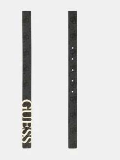 Guess Metal Logo Black Belt Sale