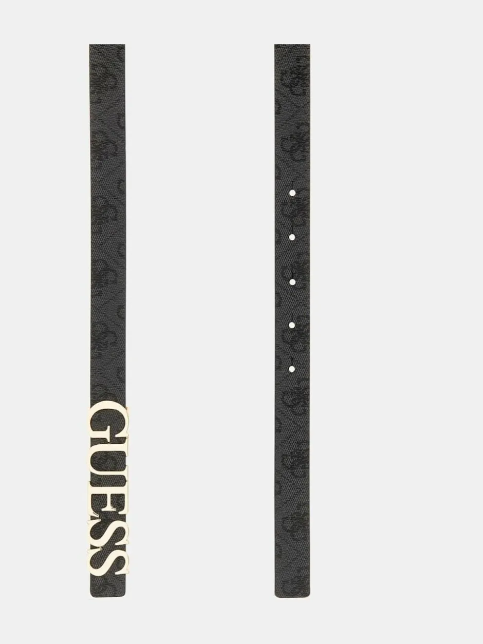 Guess Metal Logo Black Belt Sale