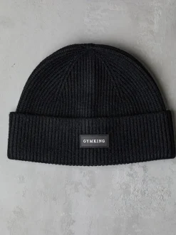 Gym King Black Rib Knit Beanie Hot