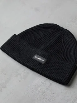 Gym King Black Rib Knit Beanie Hot