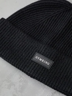 Gym King Black Rib Knit Beanie Hot