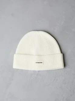 Gym King White Rib Knit Beanie Clearance