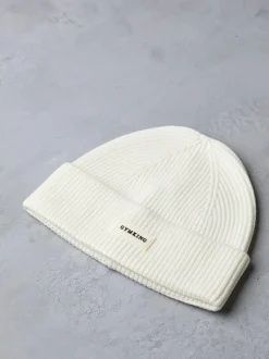 Gym King White Rib Knit Beanie Clearance