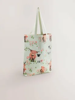 Next Hamish Highland Cow Cotton Shopper Bag Hot
