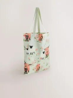 Next Hamish Highland Cow Cotton Shopper Bag Hot