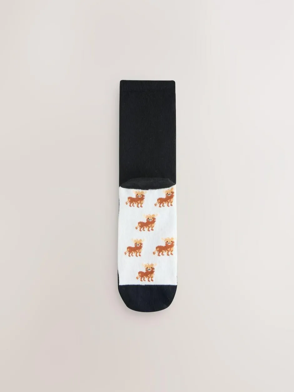 Next Hamish Highland Cow Footbed Ankle Socks 5 Pack