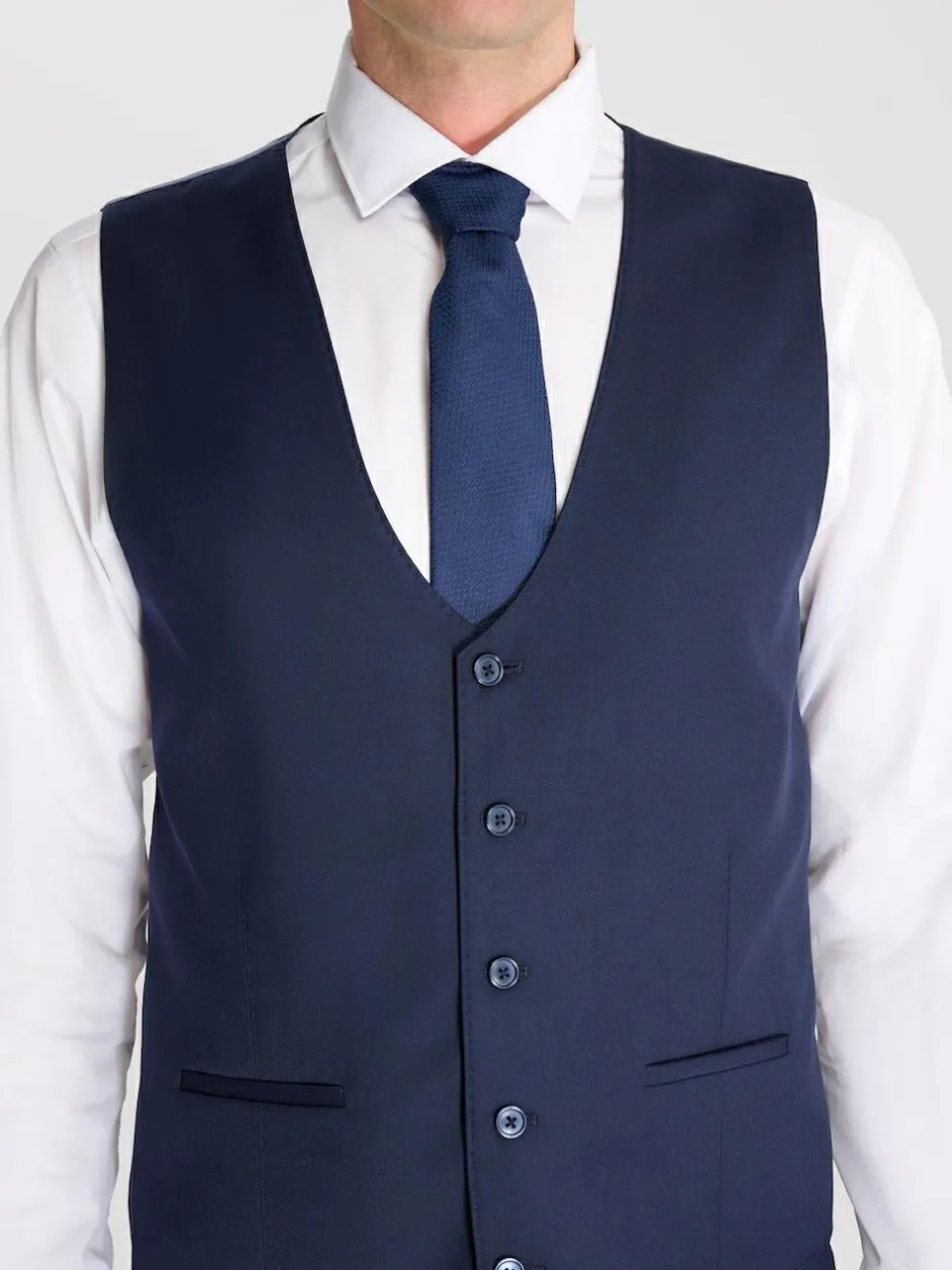 Harry Brown Raffi Slim Fit Suit Waistcoat Blue Best