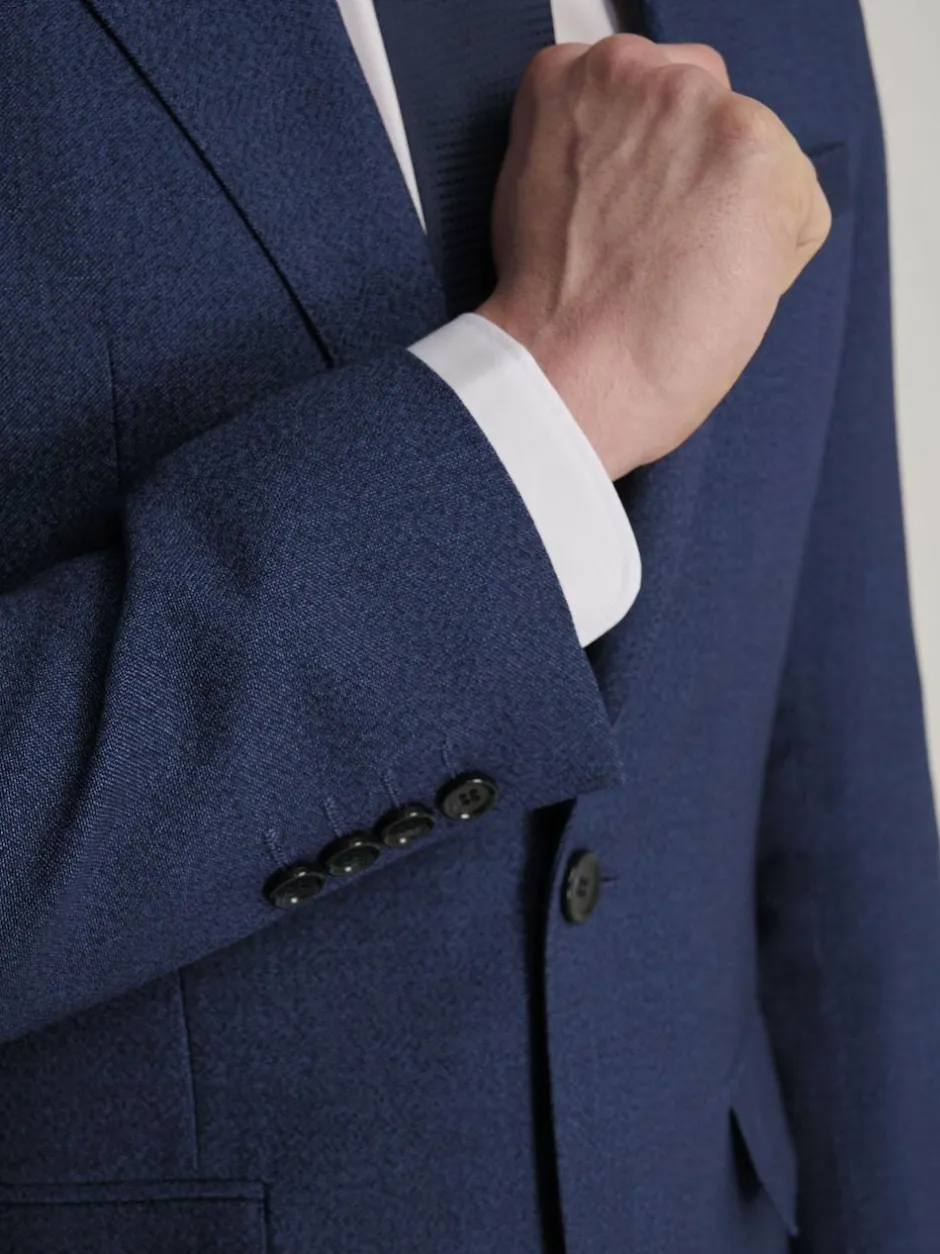 Harry Brown Slim Fit Suit Archie Melange Jacket Blue Hot
