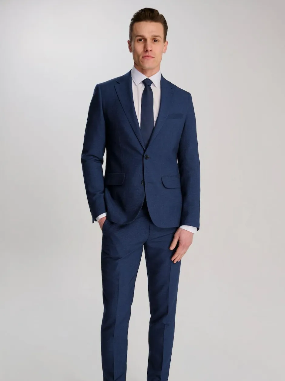 Harry Brown Slim Fit Suit Archie Melange Jacket Blue Hot
