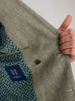 Harry Brown Giacomo Cotton Linen Double Breasted Suit Jacket Green Online