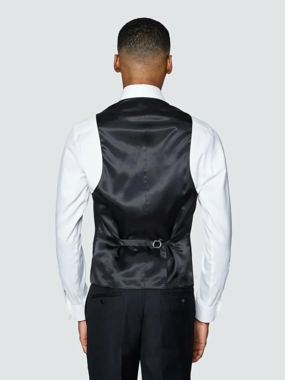 Hawes & Curtis Slim Dinner Black Waistcoat Online