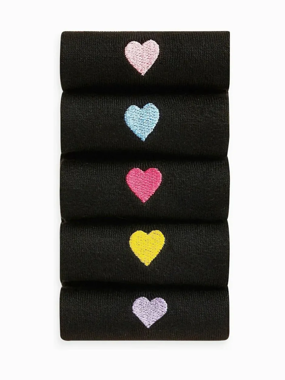 Next Embroidered Motif Ankle Socks 5 Pack Heart