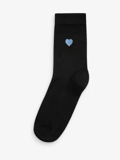 Next Embroidered Motif Ankle Socks 5 Pack Heart